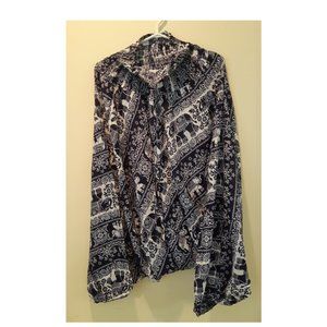 (F1) 100% Rayon Harem Pants w/ Elephants in Stripe